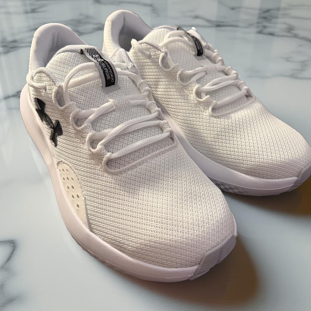 NEW Under Armour Men’s Charged Surge 4 Athletic Running Sneakers White Size 9 - Picture 8 of 13